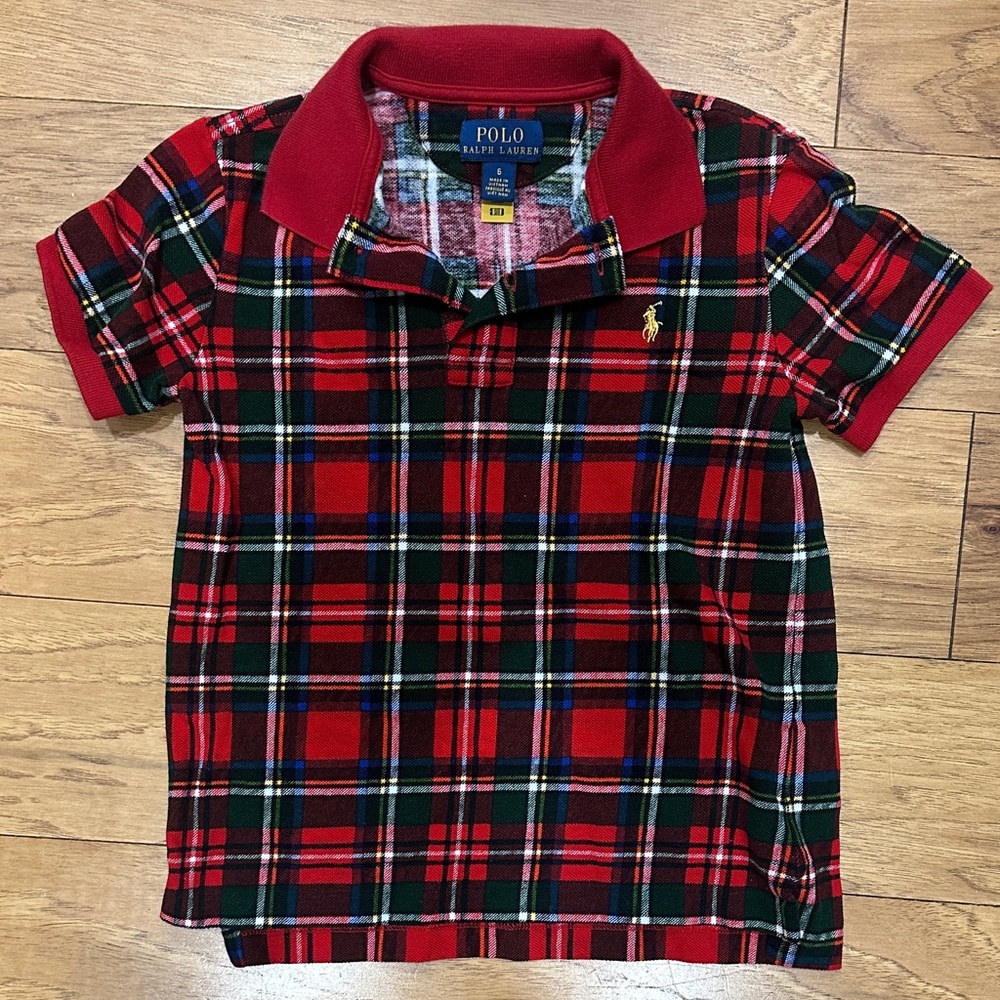 Polo by Ralph Lauren Kids Red and Green Plaid Polo